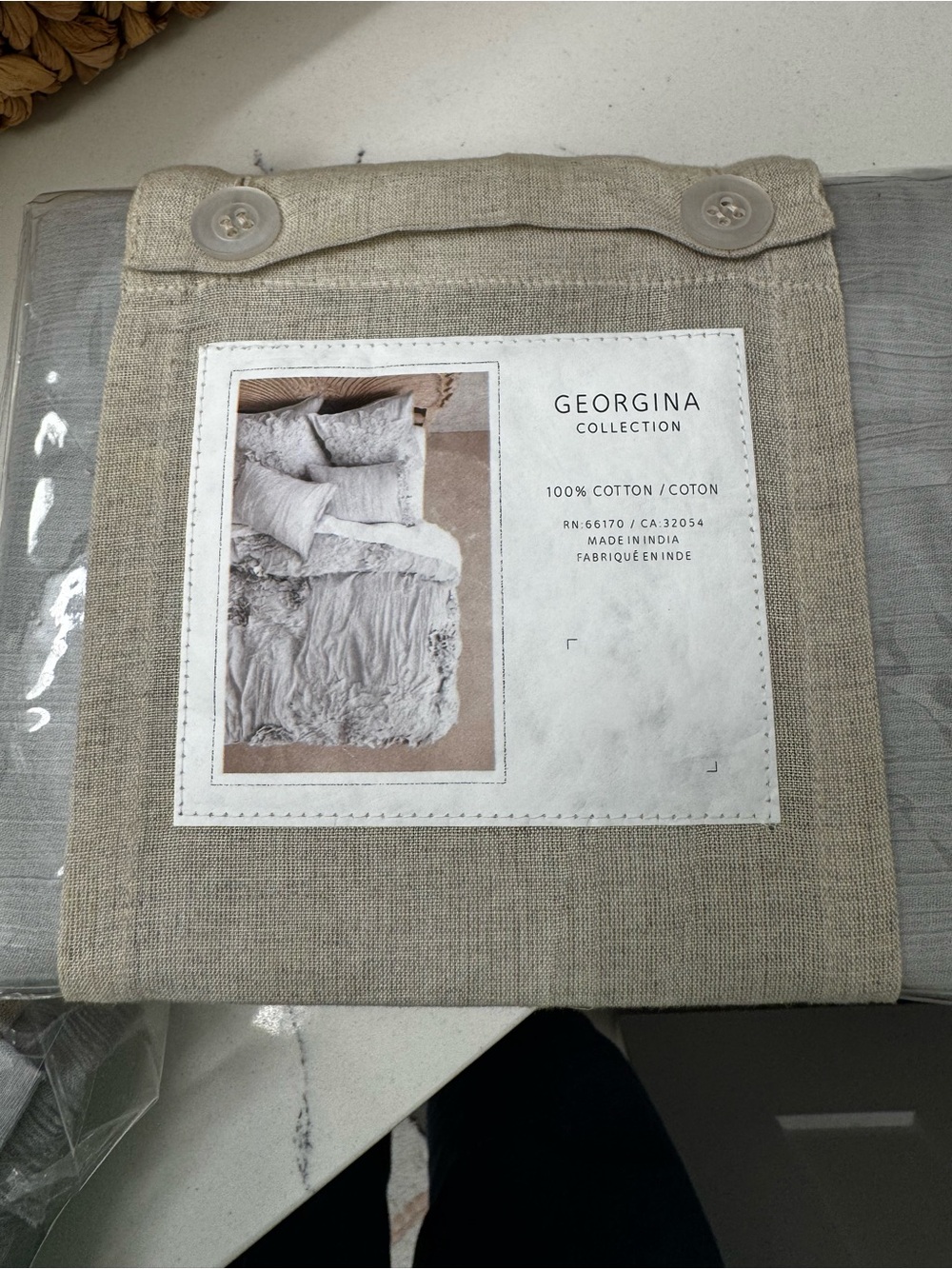 Anthro Georgina Collection pair of king pillow shams gray NWT